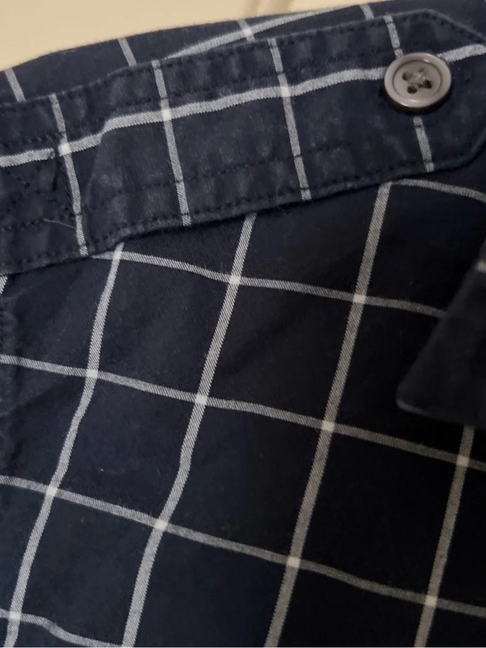 Banana Republic Navy Windowpane Button-Down Shirt
